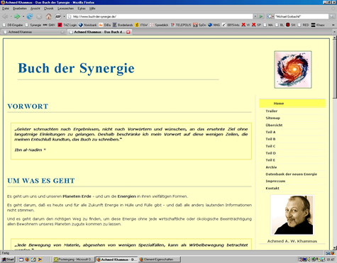 Screenshot der Seite www.buch-der-Synergie.de